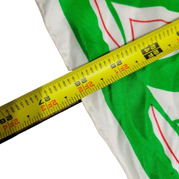 Vintage Echo Silk Scarf Green Nautical Sailboat Print Red Black Stripes As-Is - Picture 3 of 16